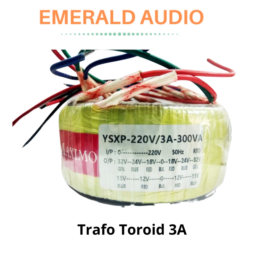 Trafo Travo Toroid Tiroid Donat 300VA MAXIMO 3A CT 32V