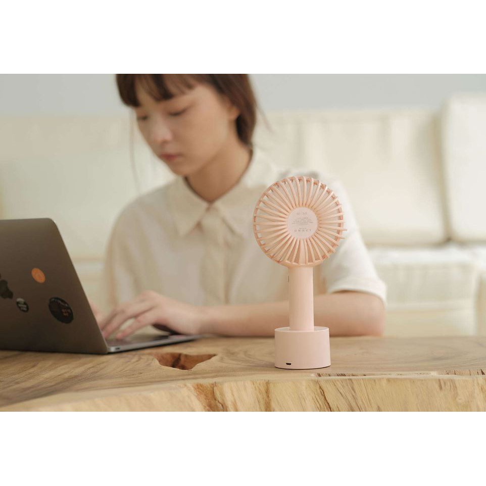 Kipas Angin Genggam Xiaomi SOLOVE Silent Wind Portable Handheld Mini Fan USB Green Pink White Original Kencang Tahan Lama 2000 Mah