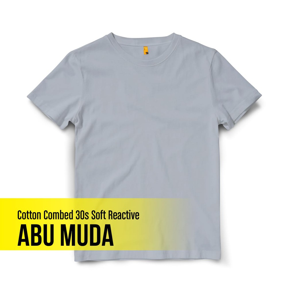 KAOS POLOS ABU MUDA COTTON COMBED 30S