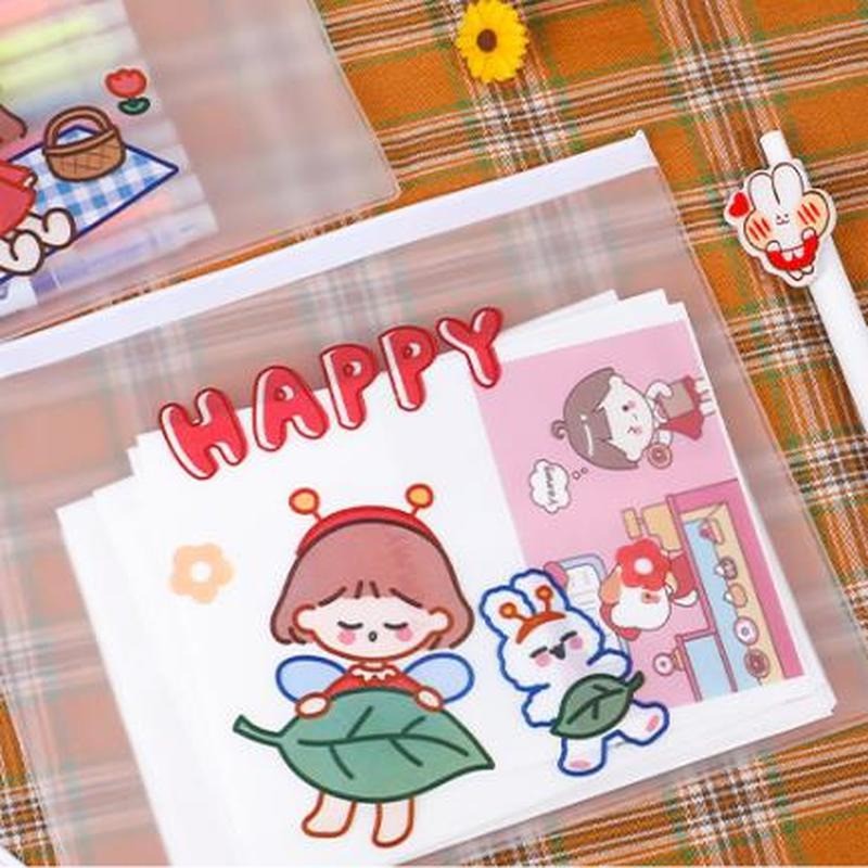 MURMURE.ID | ZIPPER BAG TRANSPARAN KARAKTER LUCU TEMPAT PENSIL KOREA PC034-2