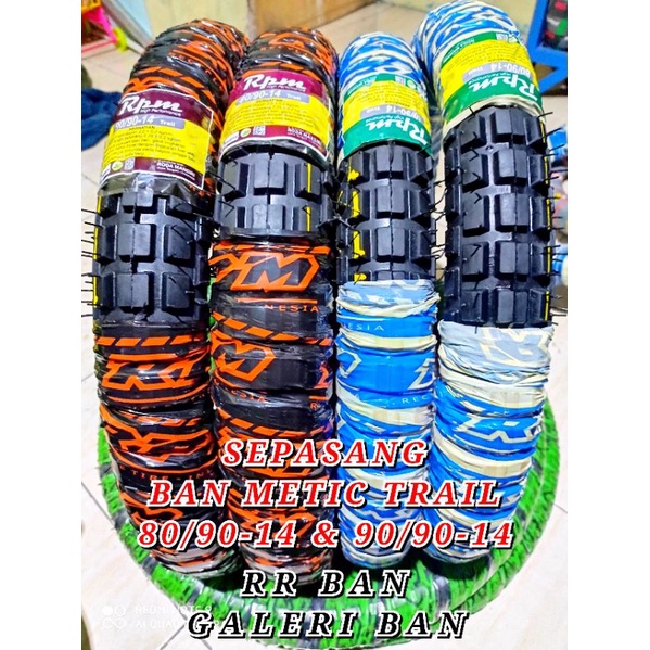 sepasang ban motor matic trail 80/90-14 & 90/90-14 ban ring 14 ban metic tril ban semi trail trail b