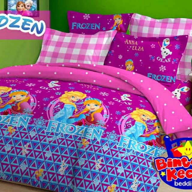 FROZEN ANNA ELSA Bedcover Karakter Set Sprei Ukuran Single 120 x 200 nomor 3 sprei anak MERK STAR