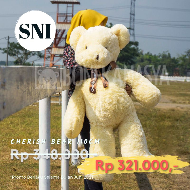 Boneka bear Jumbo mainan Bear cherish 110cm krem Boneka bear Jumbo mainan Bear cherish 110cm krem
