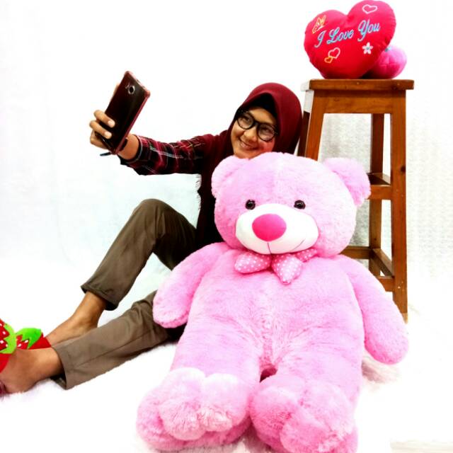 JUMBO Boneka beruang teddy bear jumbo/boneka beruang pink/boneka panda besar murah/pink/coklat