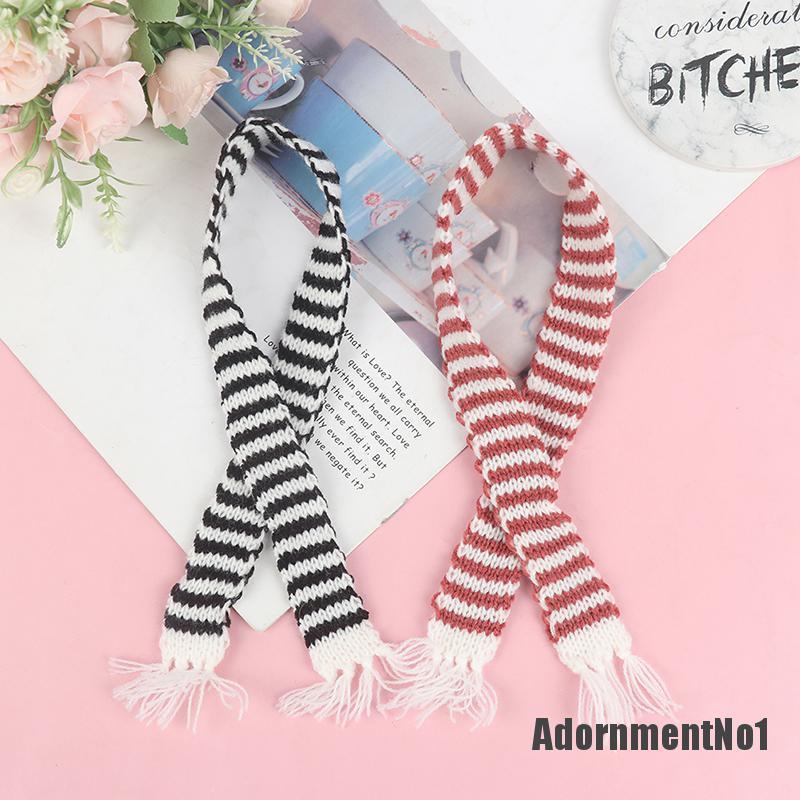 (Adornmentno1) Miniatur Topi Kupluk + Syal Rajut Untuk Aksesoris Rumah Boneka 1 / 6