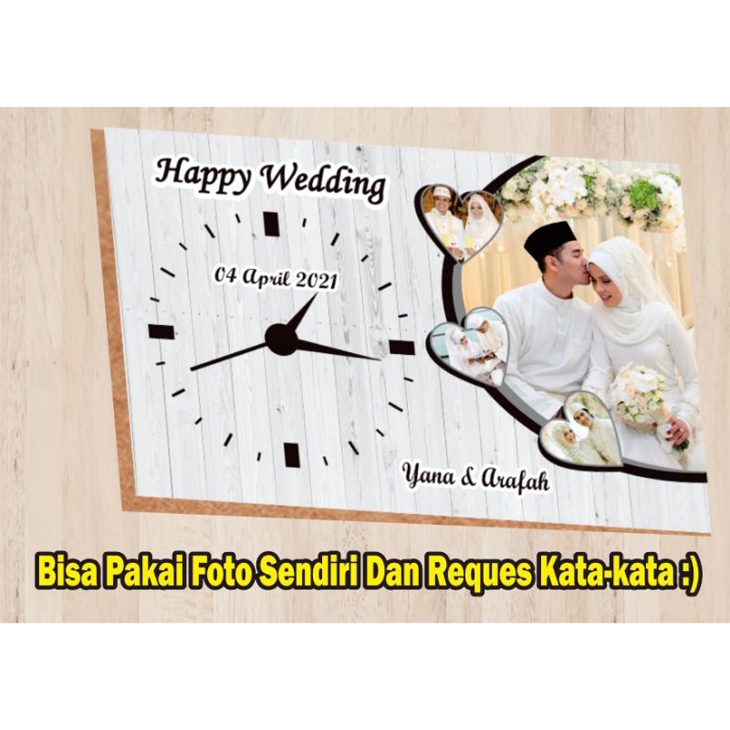 JAM DINDING CUSTOM ,WEDDING,WISUDA,KADO ULTAH,BIO ANAK