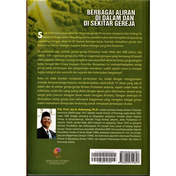 Berbagai Aliran di Dalam dan di Sekitar Gereja. Jan s Aritonang. BPK. Buku Rohani Kristen