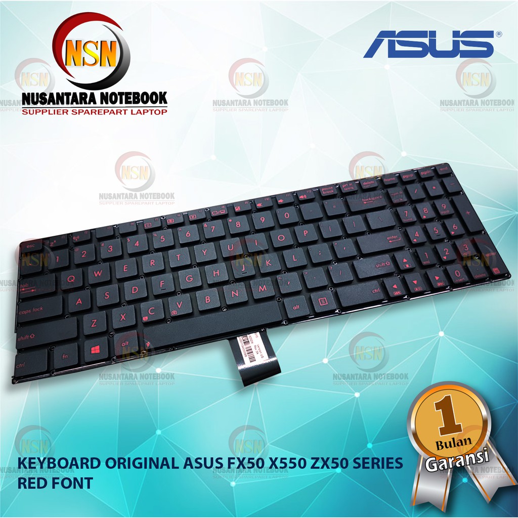 Keyboard Original Asus FX50 X550 ZX50 Red Words Font Series