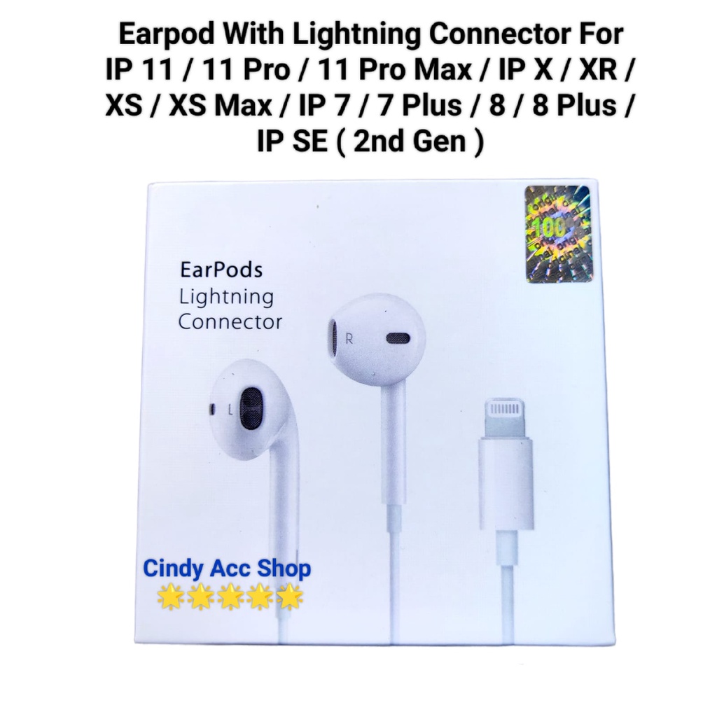 Headset Earpods For IP 7 / 8 / X / XR / XS Max / 11 Pro Max Earphone