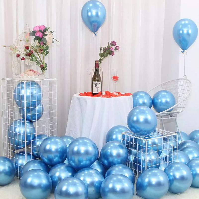 Balon Metalic Chrome 10 buah Dekorasi Bakcdrop Ulang Tahun Aqiqah Tunangan Lamaran