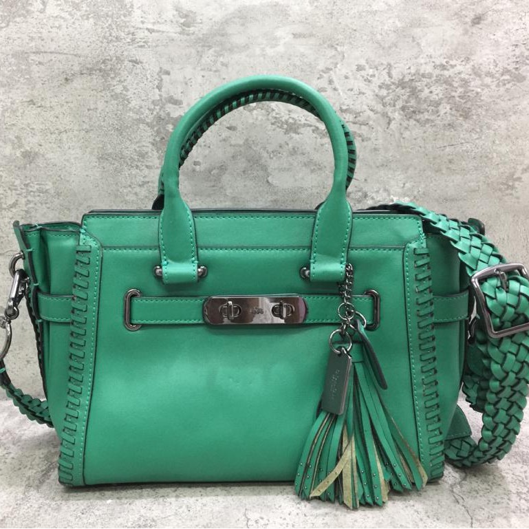 TAS SATCHEL COACH SWAGGER 27 RIP AND REPAIR FOREST ORIGINAL KULIT ASLI HIJAU ORI LEATHER QUALITY