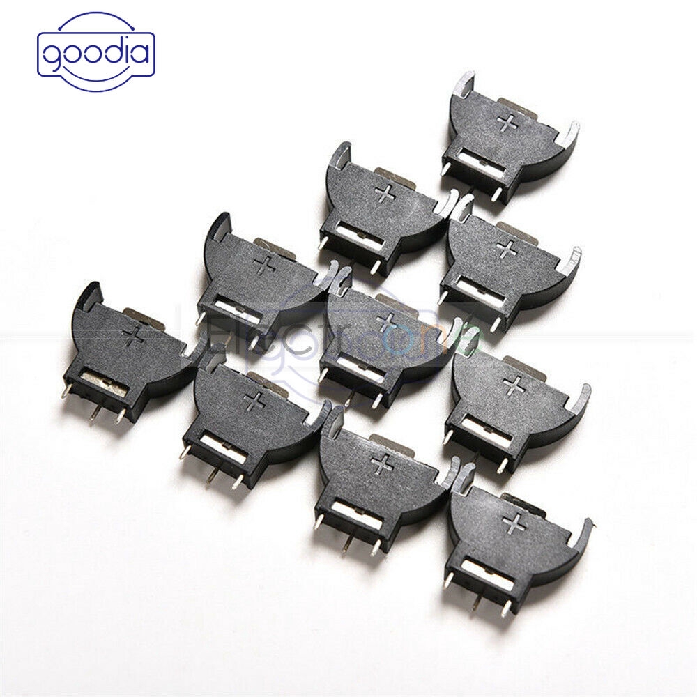 [IN STOCK/COD] 1/10Pcs CR2032 Cell Button Lithium Battery Holder Sockets Case Black Plastic