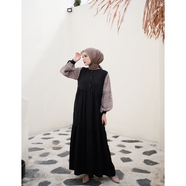 AZMA DRESS KOREAN STYLE CANTIK BRUKAT SIMPLE KEKINIAN