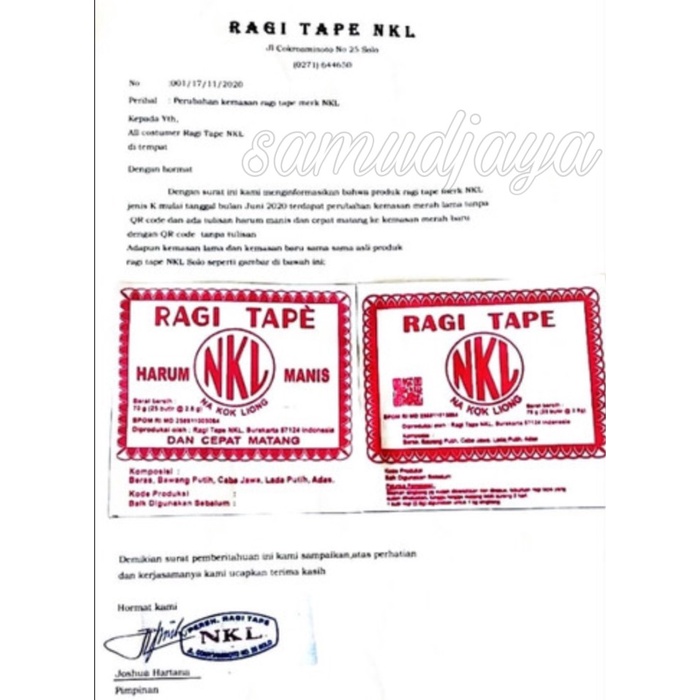 

Ht62D Ragi Tape Singkong Ketan Manis Nkl/ Pakan Semut Jepang Isi 25 Butir Ht52Hh