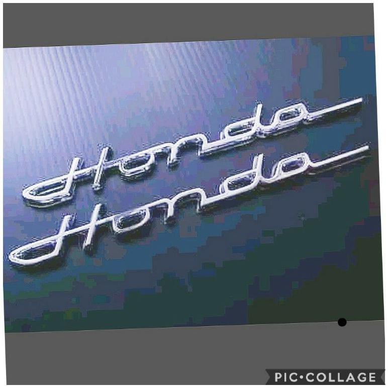 ✨BISA COD✨ sepasang emblem tulisan honda latin warna chrome Kode 206