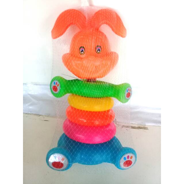 Mainan donat susun berkarakter kelinci ukuran besar $