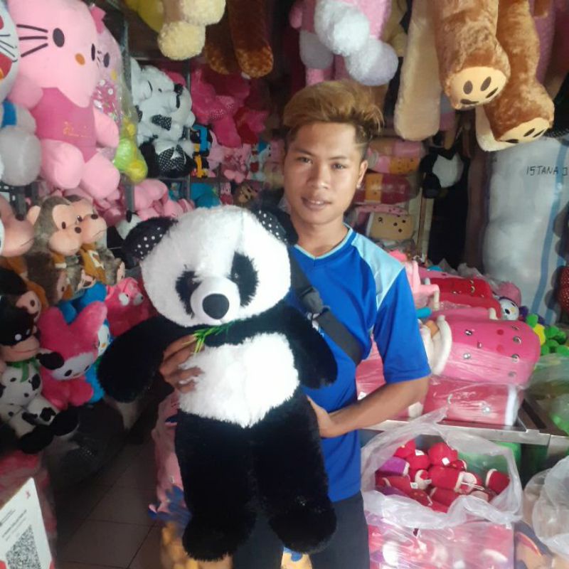 0Boneka Panda Hitam Putih XL Tinggi 60 CM