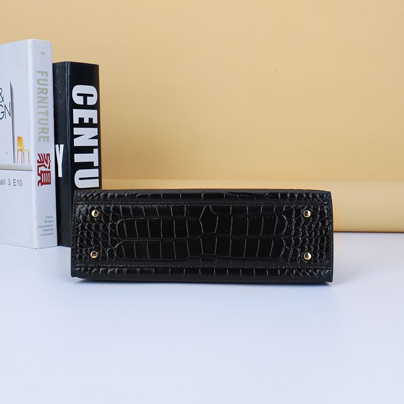 TAS KELLY 25 22 CROCODILE SKIN PATTERN HANDBAG