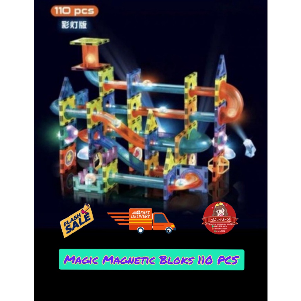 Led Light Magic Magnetic Blocks 110 Pcs