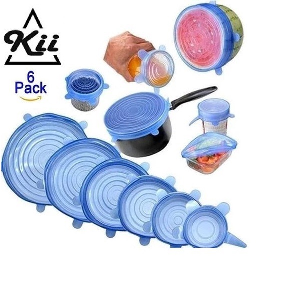Tutup Mangkok Silikon 6 in 1 - Food Cover Silikon Multifungsi 6pcs