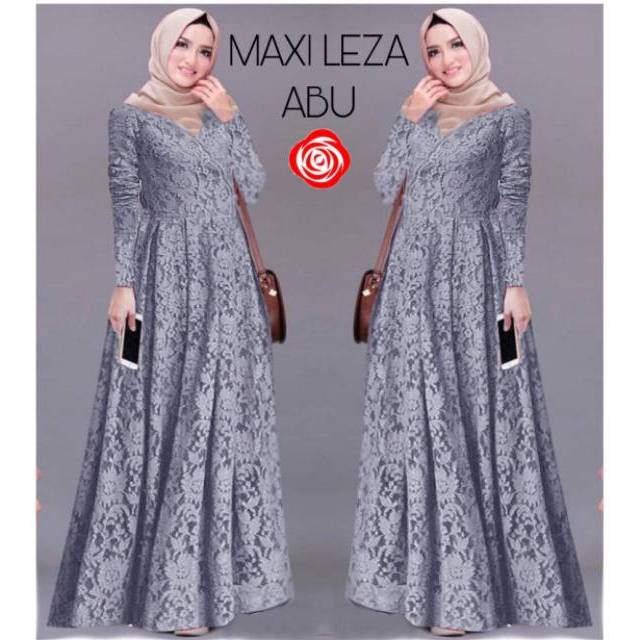 Leza Baju Gamis Busana Muslim Gamis Full  Brukat  Gamis Pesta Brukat Dewasa Fashion Gamis Premium