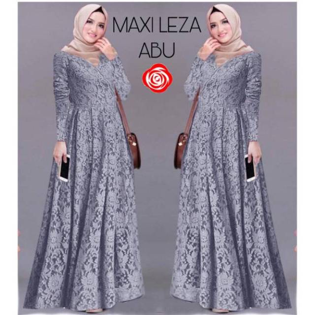 Leza Baju Gamis Busana Muslim Gamis Full  Brukat  Gamis Pesta Brukat Dewasa Fashion Gamis Premium