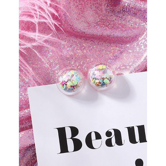 LRC Anting Tusuk Fashion Sequins Transparent Ball Earrings F6559X