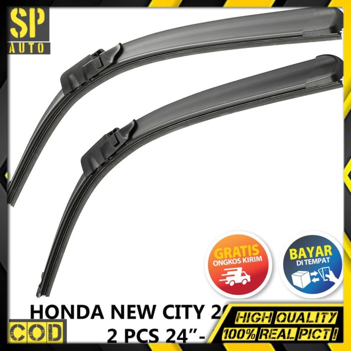 Wiper Frameless Mobil 2 PCS - Honda New City 2013 - 2019 Wifer Banana SH128