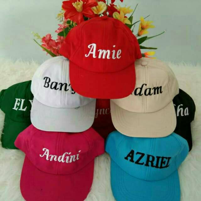 Cetak Nama topi anak topi baseball bordir nama sendiri custom request