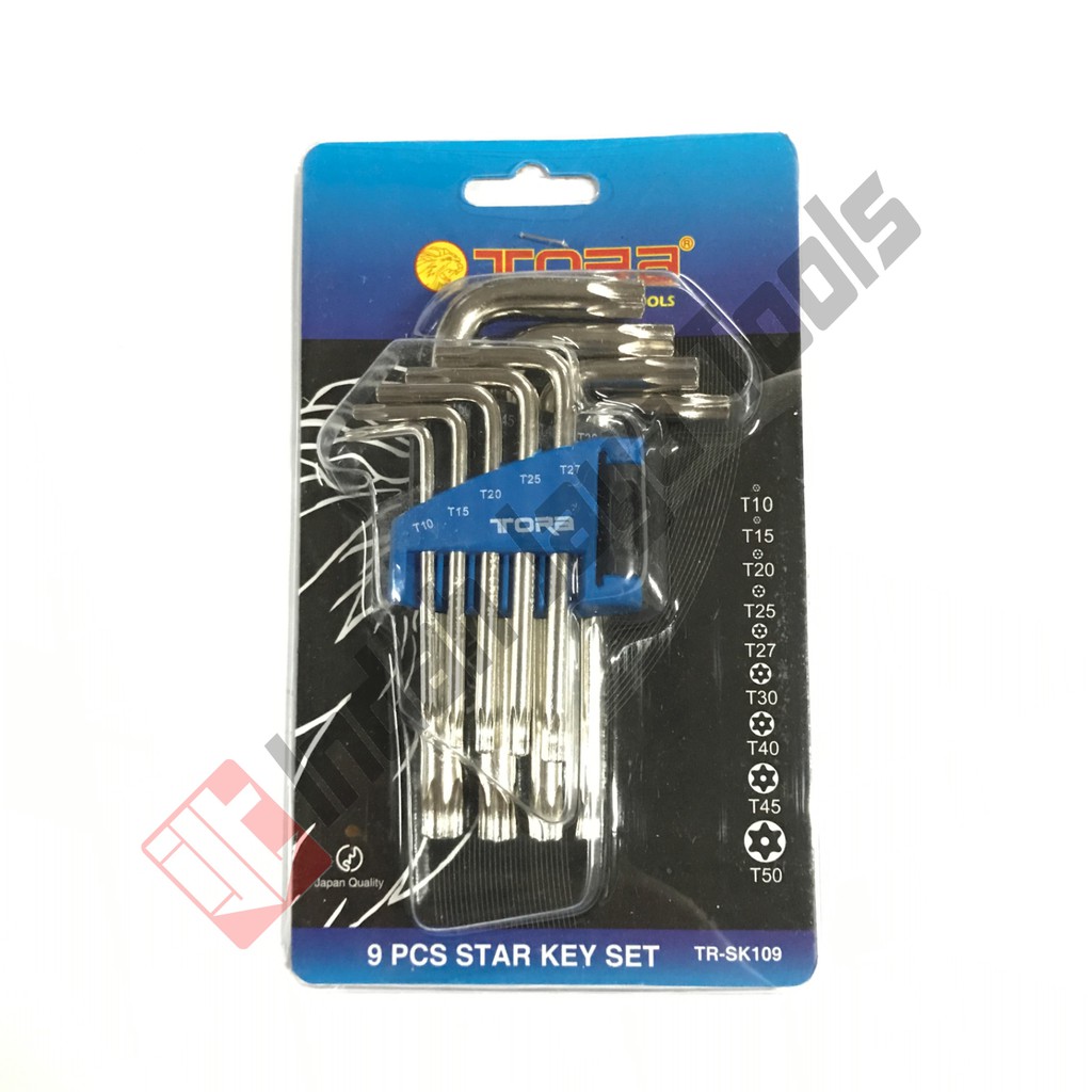 TORA Kunci L Bintang Set PENDEK SHORT 9 Pcs - Star Hex Key Set