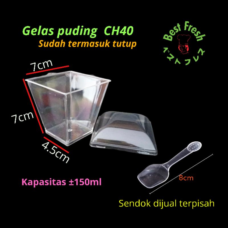 Cup Jelly puding CH40 Gelas pudding dessert 150ml (satuan)