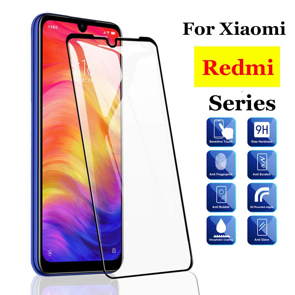 Film Pelindung Layar Tempered Glass 9H Full Cover 9H untuk Xiaomi Redmi Note 8 Pro Redmi Note 7