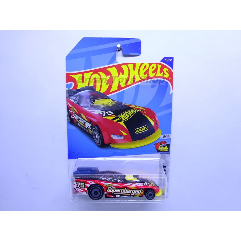 Hot Wheels Supercharged Merah Kuning - Mobil Balap