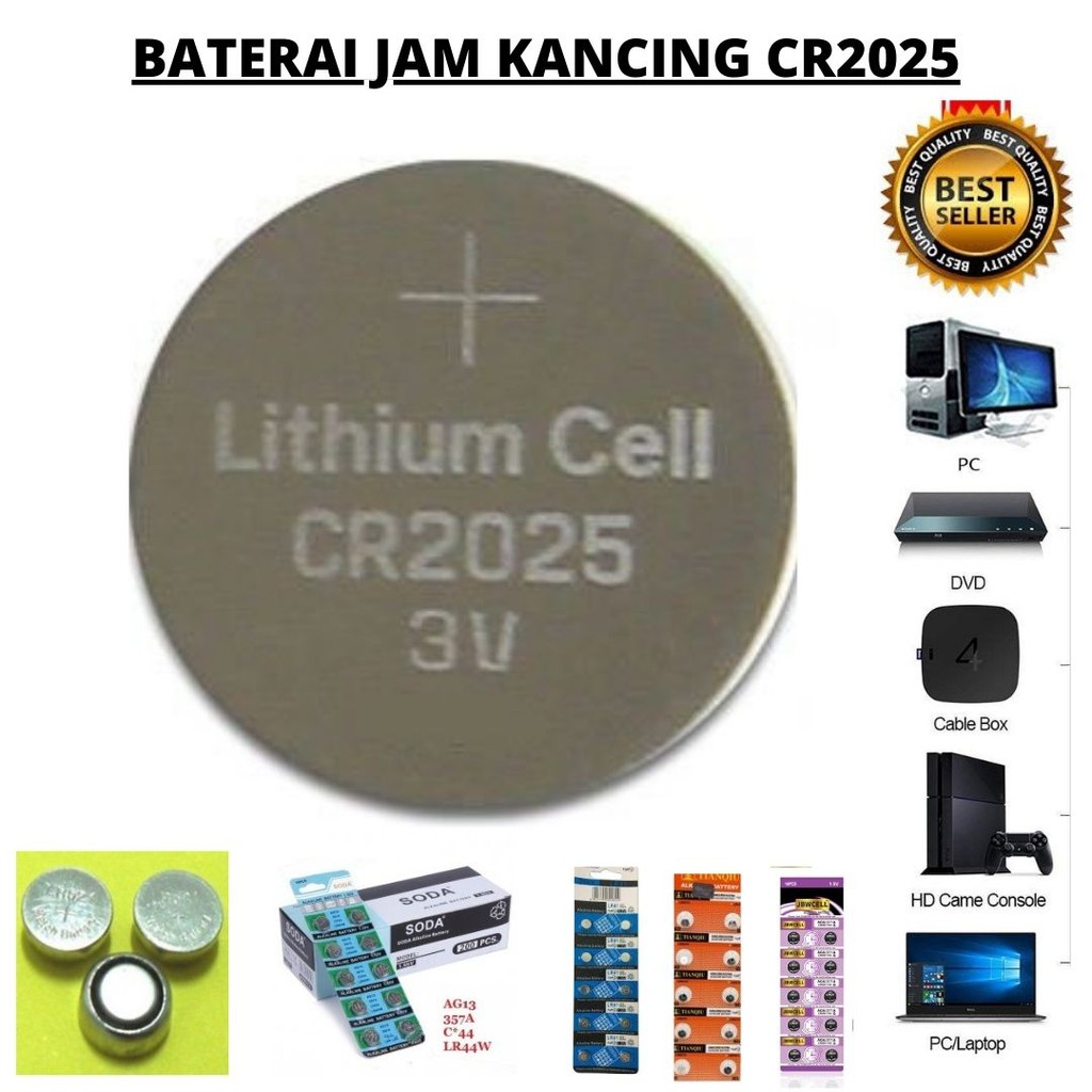 Baterai Jam Kancing Serbaguna CR1616 CR1632 CR2016 CR2025 CR2032 CR2450 1 PCS 111107