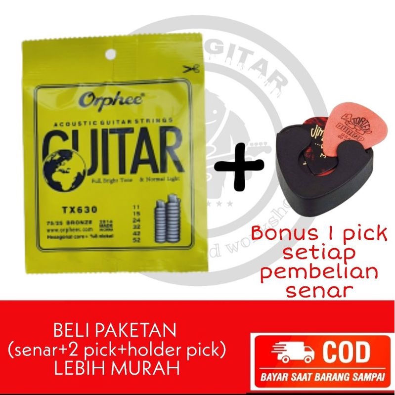 senar gitar akustik orphee TX630 ukuran 011 - senar gitar orphee