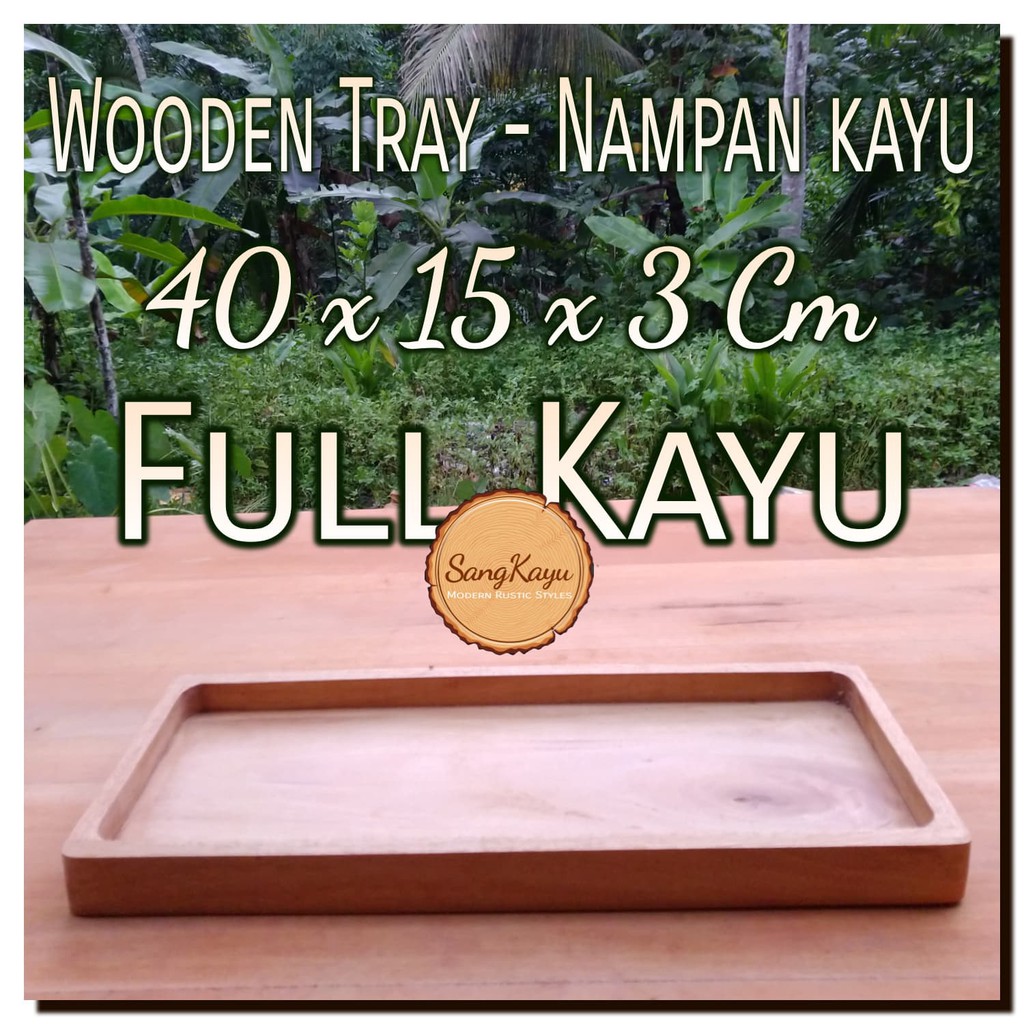 Nampan kayu 40x15x3 full kayu Wooden Tray nampan kotak seserahan