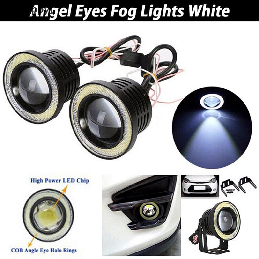 Ha Lampu Led Cob 2.5 &quot;15W Angel Eyes Ring Biru Untuk Drl / Fog Lamp Mobil