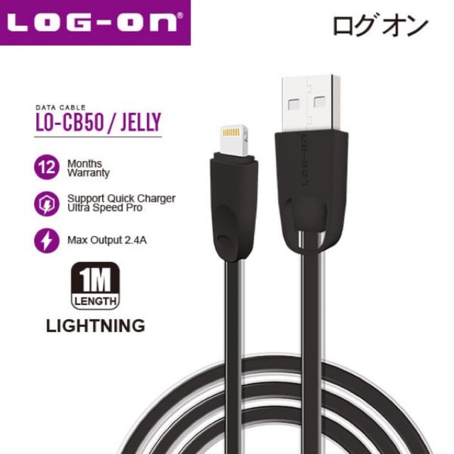 KABEL LOG ON JELLY IPHONE 5/6/7/8 LO-CB50 - KABEL CHARGER