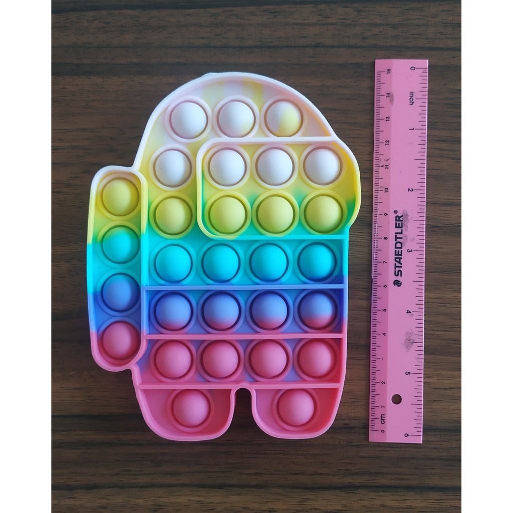 Pop It Fidged Toys Mainan TikTok Push Pop-Among Us Pastel