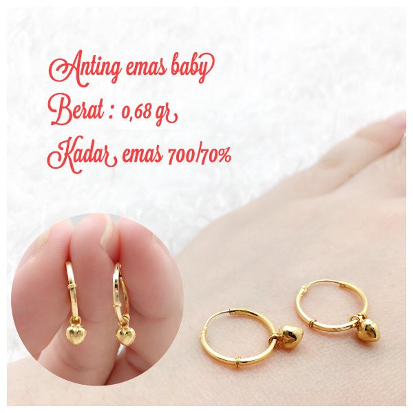 anting baby emas 70 persen