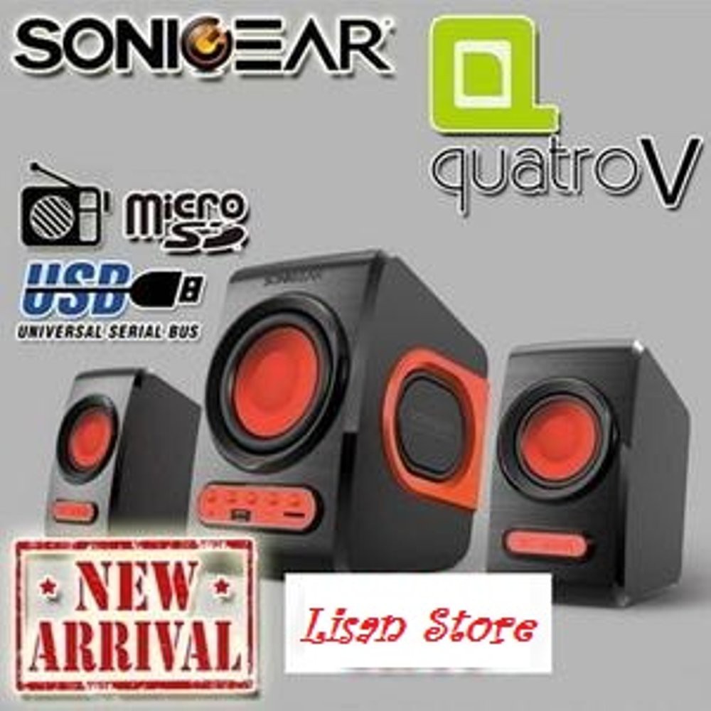 Murah Sonic Gear Speaker Quatro V Remote 3 Pieces Radio Slot Usb Trendi