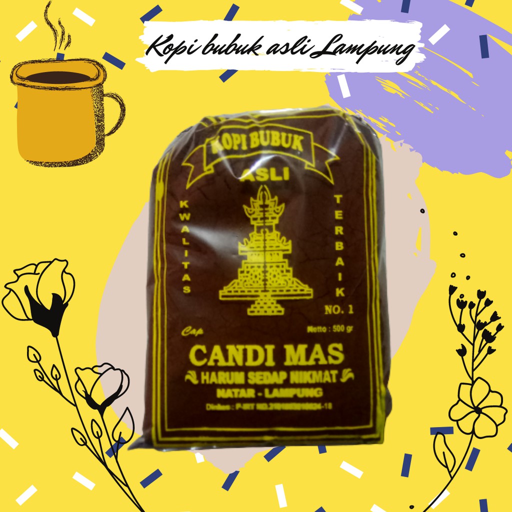 

Kopi bubuk Cap Candi Mas Unggul Asli Lampung 1000g