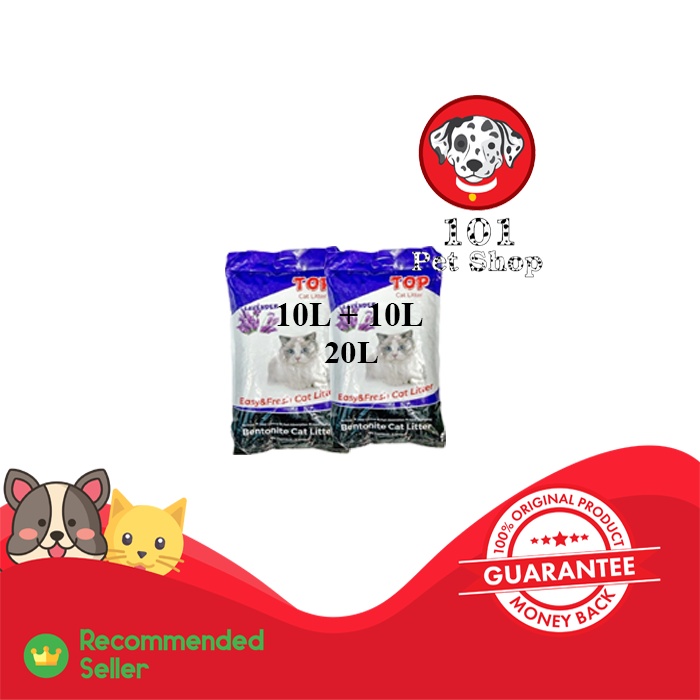 PASIR KUCING GUMPAL WANGI TOP CAT LITTER PREMIUM 20L (10L x 2 SAK) VIA GOSEND &amp; GRAB