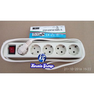 Terminal Stop Kontak Lubang 5 + Kabel 3M Kabel Colokan Roll Extension Terminal kuningan Kbl Tembaga