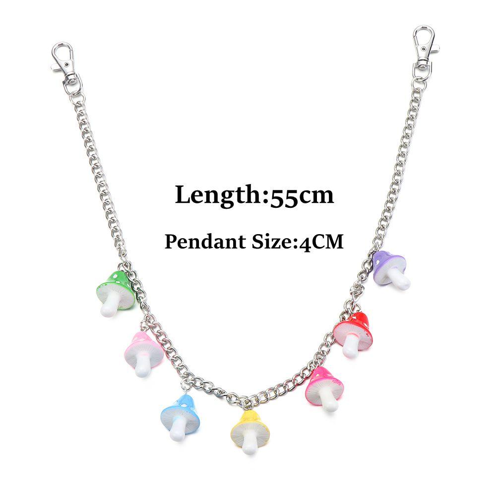 Preva Celana Rantai Wanita Vintage Perhiasan Warna Permen Resin Hip Pop Jamur Awan Liontin