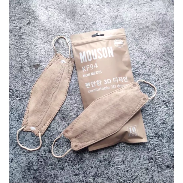 Masker KF94 Mouson 4ply Masker Mouson KF94 Model Pokana Model Sensi Masker KF94 4ply Evo 3D Protection Mask Mouson Sachet isi 10 Pcs