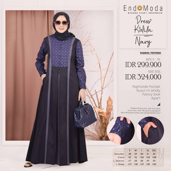 Gamis Dress Wanita Endomoda Kalila yang Nyaman Di pakai