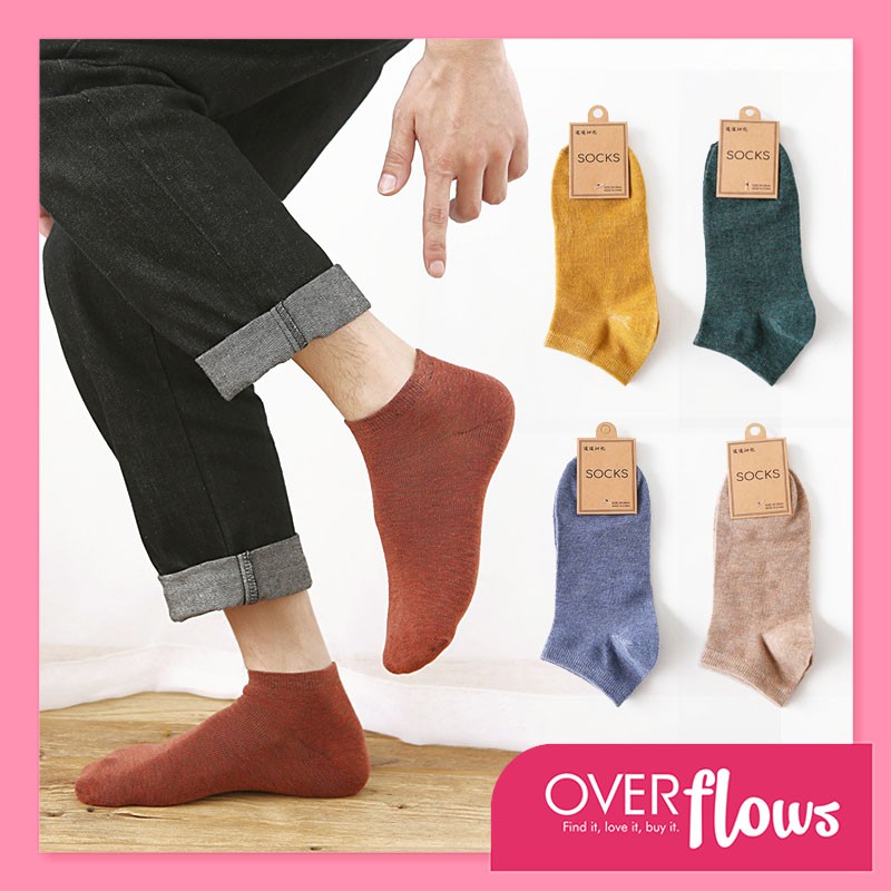 OVERFLOWS.ID Kaos Kaki Cowok Cewek Cotton Import Kaos Kaki Kerja Diatas Mata Kaki Pria