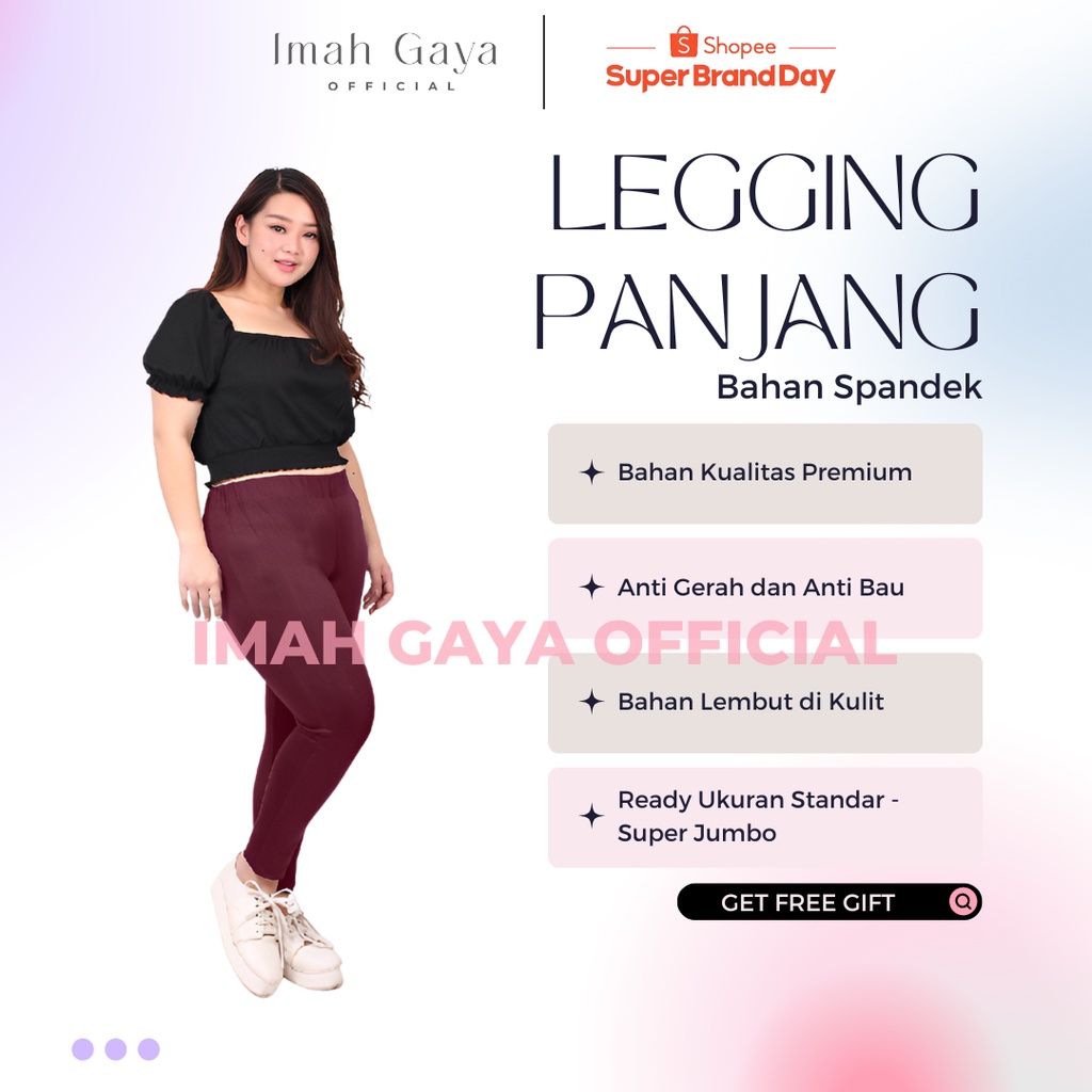 Celana Legging Panjang Wanita Dewasa Super Jumbo Polos Spandek