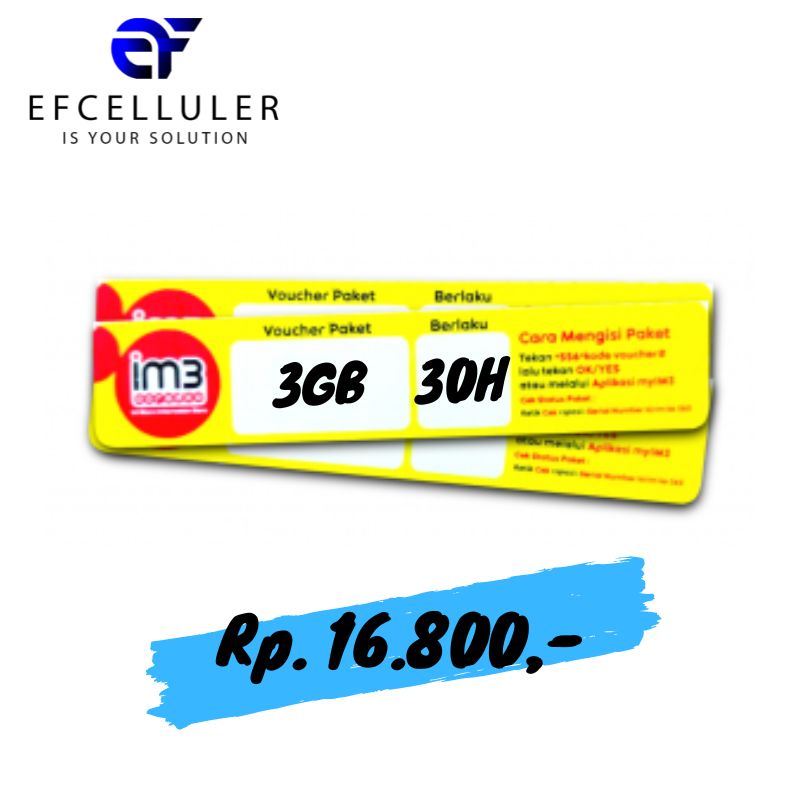 Voucher Indosat Freedom Internet 3GB / 30 Hari